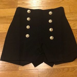 High waisted button shorts